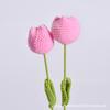 Rosas tecidas à mão finalizadas flor artificial preparação feito à mão diy tricô de lã caseiro buquê de crochê