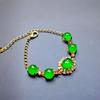 Fabricantes de calcedonia venta al por mayor pulsera de calcedonia verde con incrustaciones de plata s925 pulsera de calcedonia jade suministro en vivo