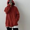 Cárdigan Sudadera Color Sólido con Capucha para Mujer Primavera y Otoño 2025 Nuevo Holgado Talla Grande Estilo Coreano Estilo Perezoso Chaqueta con Cierre para Mujer