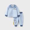 Ropa de Otoño para Niñas Estilo Azul Marino de Manga Larga para Niños Ropa Nueva para Bebés y Niños Conjunto de Pantalones Casuales de Manga Larga para Otoño e Invierno