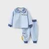 Ropa de Otoño para Niñas Estilo Azul Marino de Manga Larga para Niños Ropa Nueva para Bebés y Niños Tops para Bebé de Manga Larga Trajes Casuales de Otoño e Invierno
