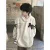 Moletom com Capuz Moda Oversize Bordado com Letras da Marca Nacional Tendência para Homens e Mulheres, Novas Tops de Casal High Street Americana de Outono