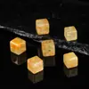 Cuentas cúbicas de cuarzo rutilado dorado natural, cuentas lisas de cristal dorado para pulseras y joyería DIY al por mayor