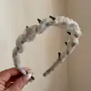 Diadema de Malla Floral con Tela de Burbujas Plisada, Diadema Antideslizante Dentada para Lavarse la Cara, Diadema de Corona Alta, Pinza para el Cabello de Mujer, Diadema, Accesorio para el Cabello