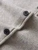 Design único, borda enrolada, cardigã de tricô de lã de ovelha para mulheres, nova coleção outono 2026, gola redonda, manga longa, top casual