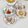 Plato retro de cerámica estilo europeo de 8 pulgadas hotel restaurante occidental plato para bistec de porcelana ósea 4 redondos caja de regalo embalaje de regalo