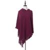 Comercio exterior otoño e invierno nuevo suéter monocromático con capucha y capa de punto, suéter con capucha y chal, fabricantes