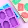 Molde para Jabón de Suministro Directo Transfronterizo 6 Cavidades Cuadrado de Silicona para Pastel Aromaterapia Jabón Hecho a Mano Molde para Pastel Esponjoso Venta al por Mayor