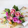 Venta al por mayor Flores Artificiales para Boda Ramo Estilo Nuevo Estilo Europeo Rosas Medianas Ramo Falso de Alta Gama Decoración Ceremonia Arte Floral