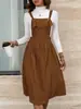 Comercio exterior transfronterizo europeo y americano talla grande ropa de mujer, elegante y profesional, conjunto de dos piezas con top de cuello alto liso y vestido de tirantes hasta la rodilla