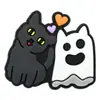 Decorações de sapatos de tamanco de desenho animado de Halloween, pingentes de sapato de borracha macia de gato preto fofo e abóbora, acessórios decorativos DIY para sapatos de jardim em estoque