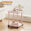 Mesa de Centro Dupla Camada Mini Móvel para Uso Lateral de Sofá, Mesa Pequena Minimalista, Prateleira Pequena de Armazenamento de Cabeceira para Quarto e Varanda