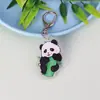 Llavero Colgante de Panda de Dibujos Animados de Acrílico Pequeño Regalo Colgante Decorativo Estudiante 2D Lindo Accesorios para Llaveros