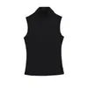 Camisola Picante Estilo Americano de Cuello Alto para Mujer, Nuevo Top Elástico Ajustado sin Mangas 2026 para Usar en Capas o como Prenda Exterior