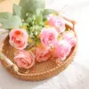Buquê de Rosas Artificiais de 7 Peças Adereços para Fotografia Decorações de Mesa Parede de Flores Simples Moderna Arranjo para Casamento Hotel Flores