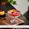 Taza de Helado Rayada de Vidrio Grueso Simple Diseño de Alta Gama Taza de Helado Taza de Postre Alto Valor Estético Tazón Nido de Pájaro