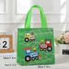 Saco de embalagem para presente com tema de trem de desenho animado, saco de tecido não tecido, bolsa tote para presente de festa com placas de trânsito atacado