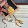 Collar de Bolsita Abrible de Filamento Fénix Dorado para Mujer Nuevo Fénix Chino Cadena de Lana Yufei Nuevo Collar Dorado Arena 2025