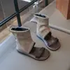 Sandálias Romanas Gladiadoras com Tiras Estilo Coreano para Meninas Verão 2026 Novas Sandálias de Cano Alto Retrô para Crianças Sapatos de Princesa