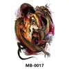 Pegatinas de Tatuaje de Espalda Completa, Pegatinas de Tatuaje de Espalda Completa con Guan Er, Sun Wukong, Dragones, Tigres, Animales, Pegatinas de Tatuaje de Espalda Completa Grandes Impermeables de Colores