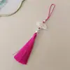 Guanshan Yue recomienda abanico de ácido acético con borla de 18 cm marcapáginas con pincho de perla linterna accesorios para ropa Hanfu cheongsam infantil