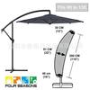 Funda para Sombrilla Cubierta Exterior Tela Oxford 210D Cubierta de Jardín Protección Solar Anti-UV Específica para Jardín Impermeable