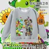 Plantas vs. Ropa Periférica de Zombies Caricatura Pistaplantas Sudadera Infantil Sudadera de Manga Larga Otoño/Invierno Top para Niños