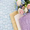[Renda Yuchang] novo algodão brocado linha óssea elástica floral pequeno vestido requintado tecido de renda vazado