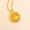 Novo Colar Bússola Estilo Chinês Vietnamita Ouro de Areia Método Antigo Incrustado com Diamante para Mulheres, Pingente Vazado Estilo Chinês Vintage, Suprimento para Transmissão ao Vivo