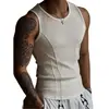 Chaleco de Patchwork Estilo Americano para Hombre, Chaleco Deportivo de Verano Ajustado para Fitness con Elástico de Canalé Grueso, Chaleco Deportivo Transpirable que Absorbe el Sudor para Hombre