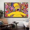 Animación de Dibujos Animados los Simpsons Impreso en las Pinturas, Decoración de Pared de Jardín de Niños Habitación en el Lienzo de Pintura