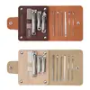 Conjunto de cortadores de unha em aço inoxidável, kit de manicure de dez peças, cortadores de unha anti-respingo, limpador de ouvido, tesoura de unha, conjunto completo