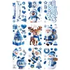 Adesivos de Janela de Natal Desenho Animado Boneco de Neve de Natal Árvore de Natal Floco de Neve Adesivos Decoração de Atmosfera Festiva Adesivos Eletrostáticos para Vidro