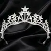 Coroa de Cabeça Nupcial Luxuosa e Elegante, Coroa de Aniversário de Princesa, Acessório de Cabelo Coroa Estilo Coreano, Faixa de Cabeça Brilhante de Strass em Liga