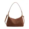 Bolsa de Hombro Retro Coreana de Ante Simple para Otoño/Invierno, Bolso de Mano Cruzado Simple de Felpa tipo Dumpling
