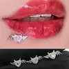 Asas de Chifre de Diabo em Formato de Coração Liga de Cobre Titânio Aço Titânio Zircônio Piercing Labial Piercing de Osso da Orelha Atacado Transfronteiriço Europeu e Americano Joias para Piercing