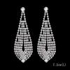 Mori Verde Fresco Elegante Lujo Brillante Diamante Pendientes Moda Femenina Geométricos Diamante Pendientes Pendientes