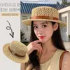 2026 Novo Estilo Chapéu de Palha de Aba Reta Personalizado Estilo Francês Europeu e Americano para Primavera e Verão Viagem ao Ar Livre, Proteção Solar na Praia, Alta Qualidade
