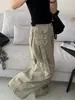 Jeans de Pierna Ancha Doris Vintage Suaves Lavados Decorados con Bolsillos con Cintura Elástica, Corte Holgado, Pantalones de Trabajo Adelgazantes para Mujer