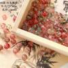 Cuentas de vidrio con grietas de hielo rojas para Año Nuevo, cuentas de bambú hechas a mano, collares, pulseras y accesorios de joyería.