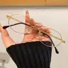 Anillo Metálico Retro Gafas Anti Luz Azul, Montura de Alta Gama para Estudiantes Hombres y Mujeres, Montura Completa con Gafas para Miopía