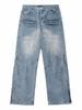 Calça jeans feminina retrô americana 2023, estilo high street, Spice Girls, com vários bolsos, estilo europeu e americano, com perna reta e larga, transversal