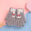 Guantes para Niños Cálidos de Cinco Dedos de Dibujos Animados Lindo para Niñas Deportes Ciclismo Tejido de Lana Estudiante Dedos Guantes de Invierno