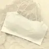 Comercio Transfronterizo Más Vendido Sujetador de Seda de Hielo Sin Costuras con Copas Fijas sin Tirantes para Mujer, Push-Up Anti-Exposición Delgado sin Espalda para Verano