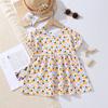 Falda Floral para Niñas Verano Delgada Manga Abullonada Vestido Infantil Nuevo Vestido de Princesa Manga Corta Pijama Venta al por Mayor