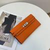 Cartera con patrón de lichi Kelly para mujer WOC, bolso de mano tipo clutch de piel de vaca de primera capa, billetera larga con cadena para hombro y bandolera