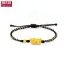 Pulseira de Ouro Puro 999 para Mulheres, Fio Vermelho com Contas da Sorte, Ouro Puro de Shenzhen, Presente de Ano de Nascimento do Cavalo