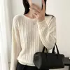 Suéter de Punto Trenzado Vintage para Mujer 2026 Otoño/Invierno Nuevo Jersey Manga Larga Camiseta Base Oso de Miel Forro Polar Suéter Cálido Superior