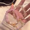 Pulsera de cristal de fresa al por mayor de fábrica, pulsera de cristal de orquídea, pulsera de mariposa de cristal de colores con perlas, regalo al por mayor