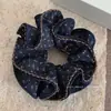 Estilo coreano encaje retro floral exquisito temperamento borde bloqueado tela de intestino grueso goma para el pelo moño coleta suave cuerda para el pelo de la cabeza
